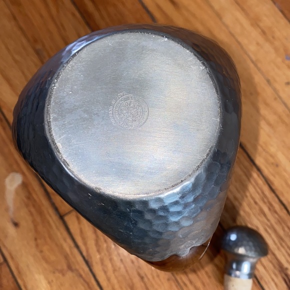 KMD Royal Holland Daalderop Pewter & Amber Pinched Glass Bottle Decanter - Picture 5 of 13